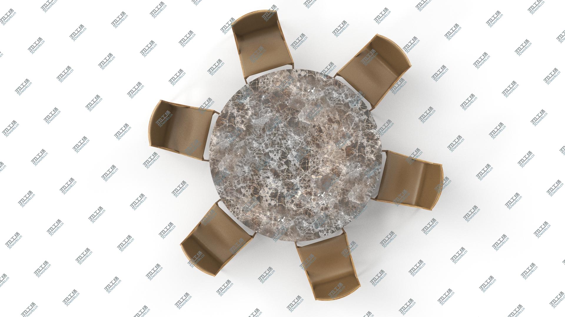 images/goods_img/2021040233/Cassina Dining Table Chair Set Oak Marble Brown 3D model/4.jpg